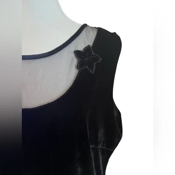 2000s Y2K Witchy Blouse Black Velvet Fairy Grunge Slinky 1X Whimsigoth Victorian - Picture 4 of 11